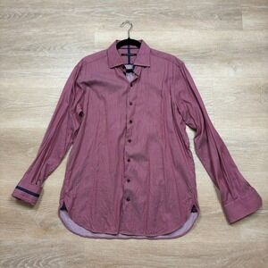 HAMMER MADE‎ Geometric Print Long Sleeve Button Down Dress Shirt Men's 41/16